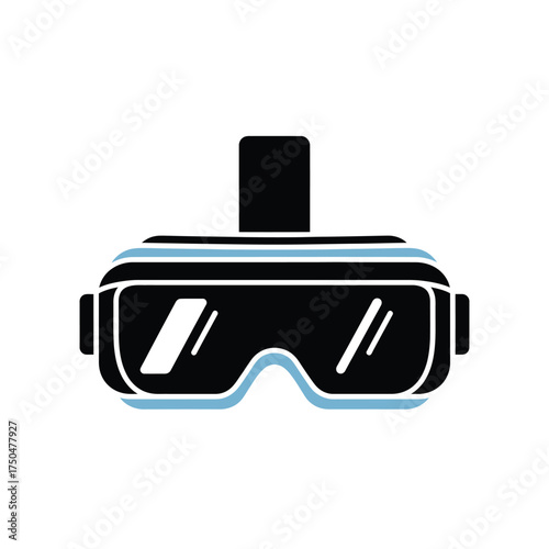 Sleek and modern icon of a virtual reality headset, representing immersive digital experiences, futuristic entertainment, and metaverse exploration