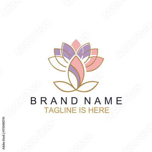 Elegant dahlia Flower Logo For Luxury Brand