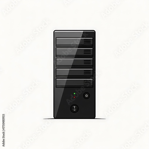Sleek Black Computer Tower - A Modern Technology Icon.
