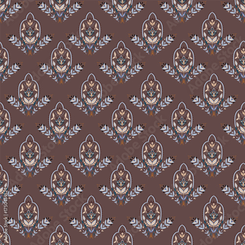 Mauve Damask Garden Heritage Pattern