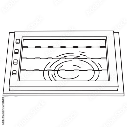 Swimming Pool Top View Vector Outline Illustration Isolated