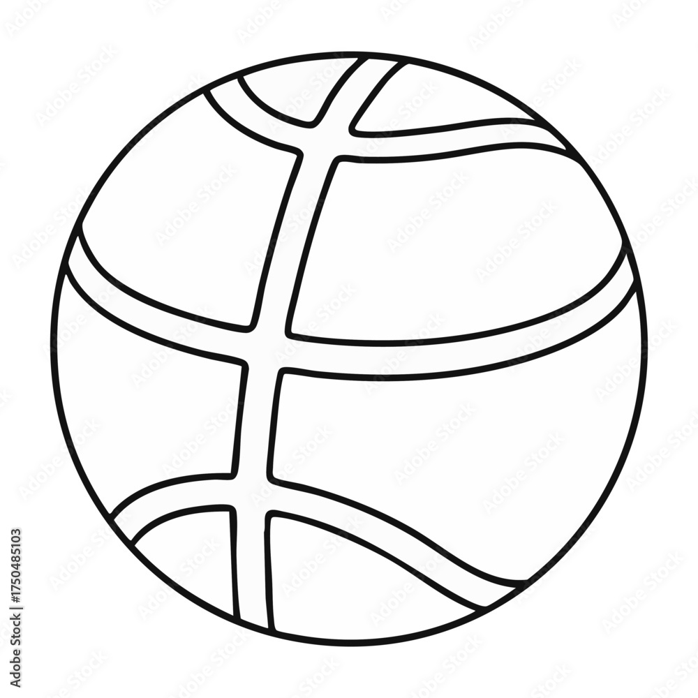 Naklejka premium Basketball Outline Vector Illustration Isolated Sport Ball