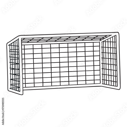Soccer Football Goal Net Vector Outline Illustration Isolated