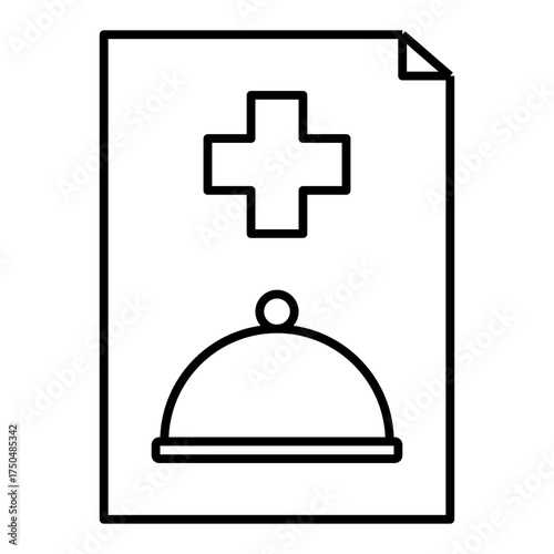 healthy food menu line icon with editable stroke