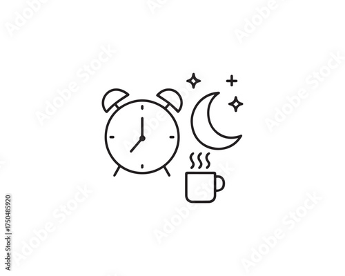 Sleep tracking app icon vector design illustration