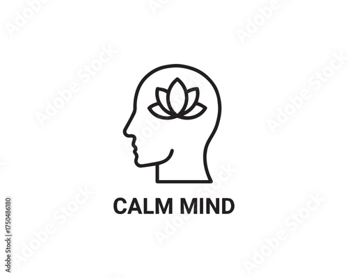 Calm mind illustration icon vector design illustration