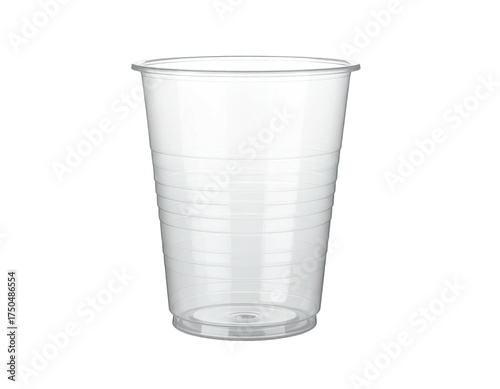 Wallpaper Mural A clear, empty plastic cup with ribbed sides sits against a black background Torontodigital.ca