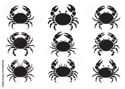 Crab icon, Crab solid vector