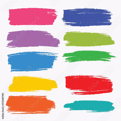 Vibrant brush stroke collection for creative projects, adding a splash of color to your designs and providing a trendy modern artistic touch