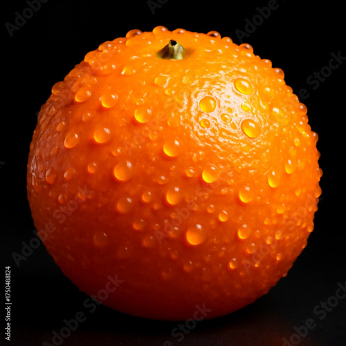 fresh orange on black background