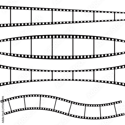 Curved Film Strip Set Cinema, Photography and cinema tape