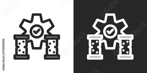 Efficiency Icon Set in Black and White Outline Style