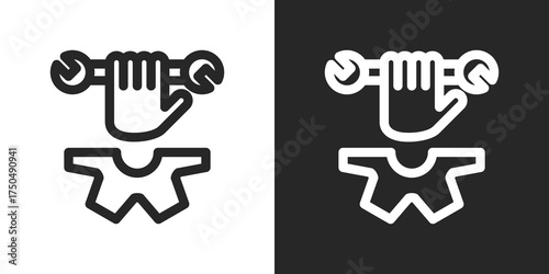 Maintenance Icon Set in Black and White Outline Style