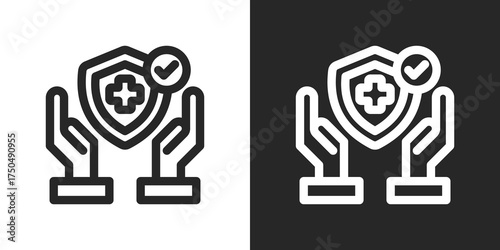 Safety Icon Set in Black and White Outline Style