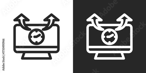 Uptime Icon Set in Black and White Outline Style