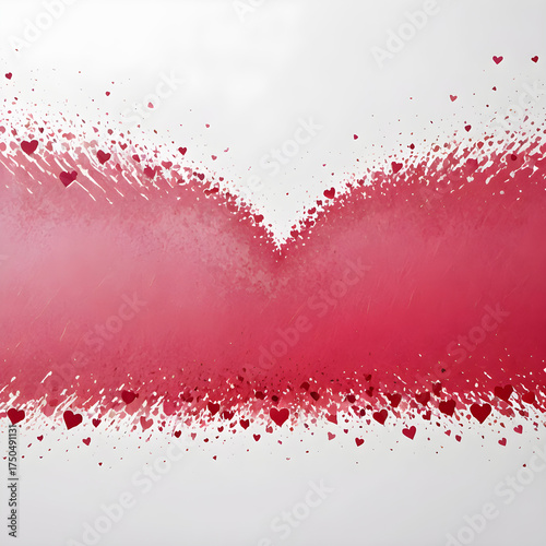 Red Heart-Shaped artistic design: A vibrant depiction of love and affection. Featuring a captivating array of tiny hearts and a heart-shaped spray, the image evokes emotions of love and romance. 