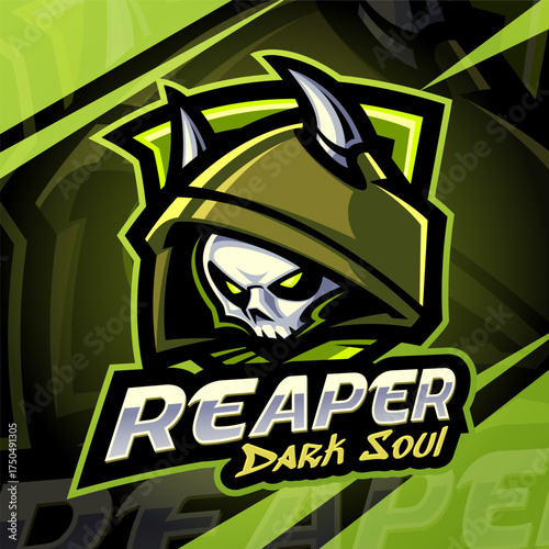 Reaper dark soul esport mascot logo design