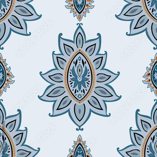 Cool Blue Mandala Lotus Ornament