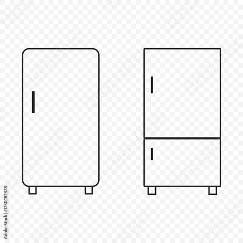 Fridge icon symbol pictogram. stroke designs On Transparent Background. EPS 10.