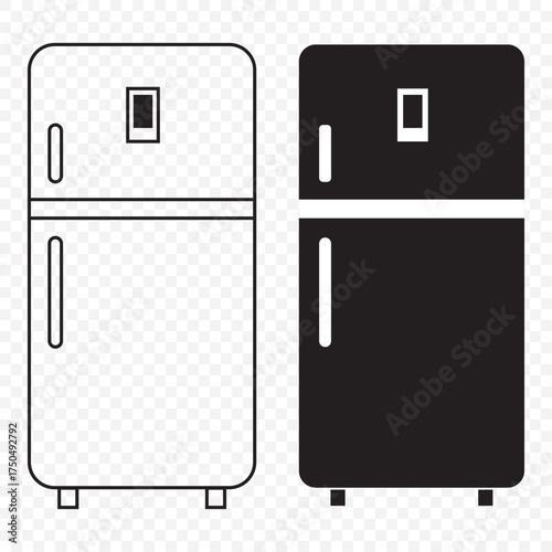 Fridge icon vector set. Refrigerator icon, vector logo. Silhouette of refrigerator, Fridge symbol and sign. Electronic equipment Vector illustration of fridge. EPS 10.