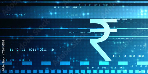 Indian Rupee symbol on financial Background, Growth of Indian stock market, Abstract finance background, Stock market Concept background