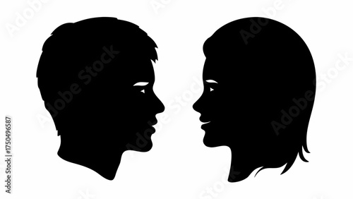 Silhouettes of two people facing each other, representing connection, love, and relationships beautifully