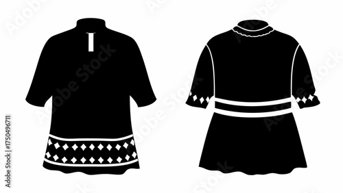 Elegant black dress designs with decorative details perfect for fashion, style, and design projects