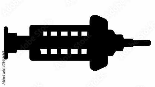 Medical syringe symbol representing healthcare, vaccination, treatment, and scientific innovation for modern projects