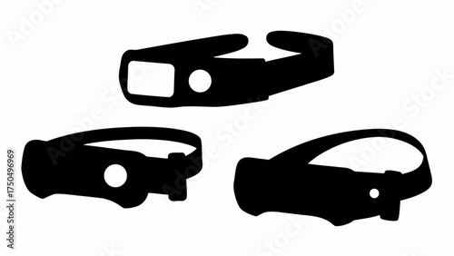 VR headsets silhouetted in black, perfect for gaming, entertainment, and virtual experiences