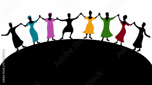 Diverse group of friends holding hands, celebrating unity and togetherness with joy, love, and hope