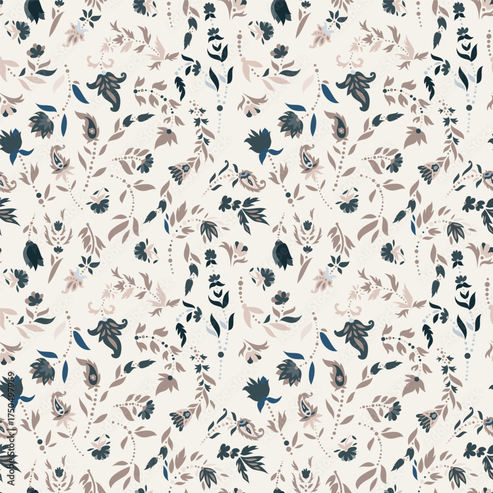Fototapeta premium Cream Beige Painterly Floral Field