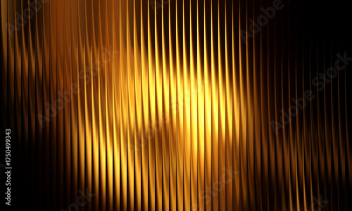 Fractal glass abstract golden background with vertical lines and glowing light, representing luxury, wealth, and elegance, perfect for premium designs and sophisticated themes