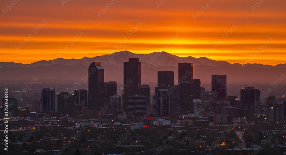 Fototapeta premium Sunrise city skyline view