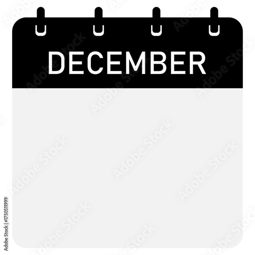 Infographic calendar icon design with orange header | Futuristic calendar design with space for text | Month of December calendar demo 