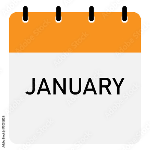 Monthly calendar demo with orange header | Month of December straight binding modern calendar diagram for office, company, business, organization, education