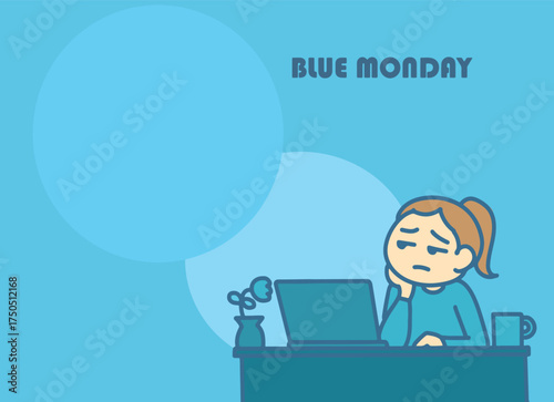 Blue Monday for cover art cartoon style.