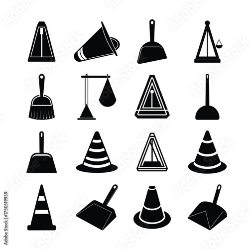 set of vector icons of cones