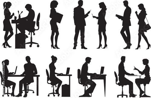 Team silhouettes collaborate for modern business