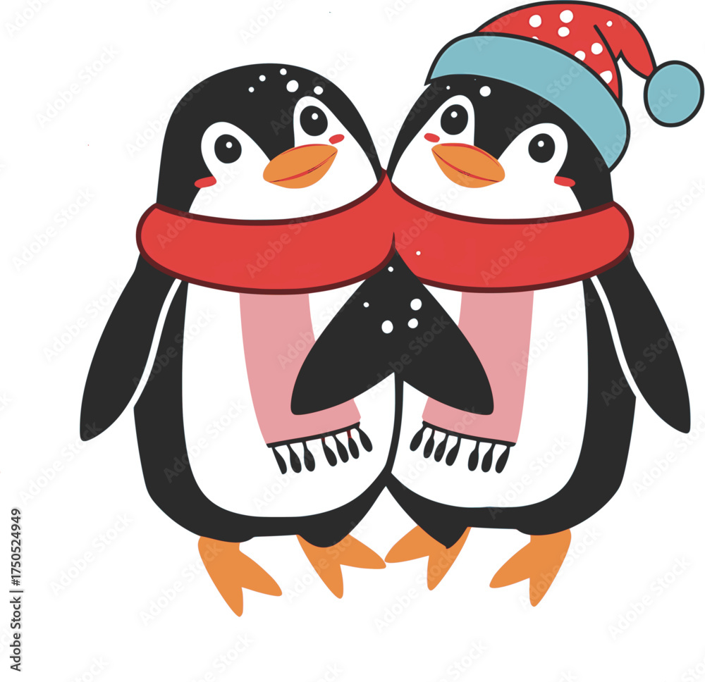 Fototapeta premium Penguins vector illustration