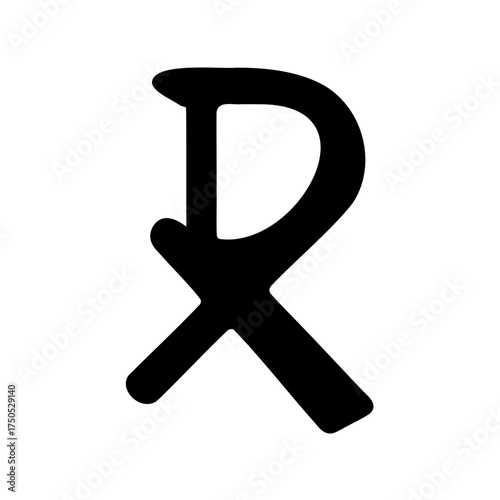 Bold and modern Chi Rho symbol, rendered in a simplistic black glyph