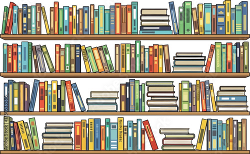 Explore knowledge with a bookshelf bursting with stories and learning today