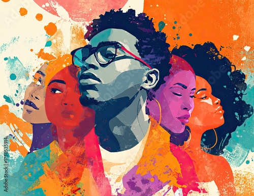 Colorful portrait of diverse people (1)