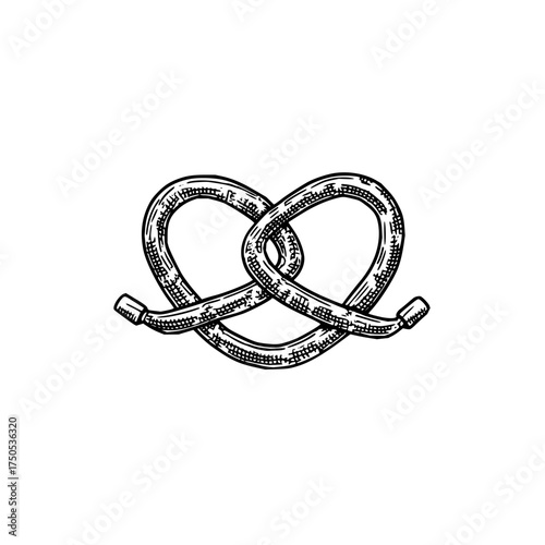 Vector art of hand drawn pretzel knot