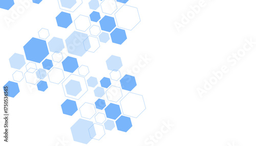 Abstract blue hexagon shape for frame illustration design