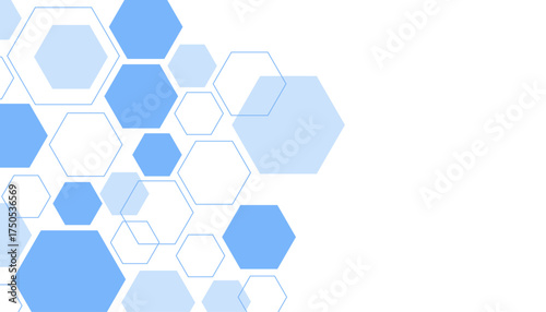 Abstract blue hexagon shape for frame illustration design