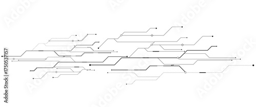 Vectors White Abstract geometric dots and lines connection circuit concept. Hi tech digital connects, communication, High technology concept.