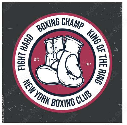 Boxing Club, Vintage T-Shirt Design, Vector Illustration and Poster Logo.