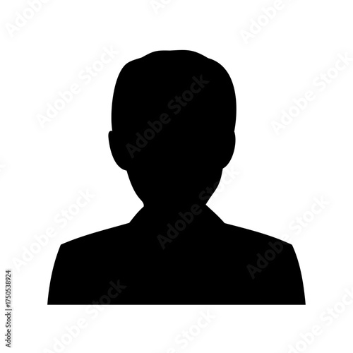 Anonymous User Icon Silhouette on White Background  Perfect for Design
