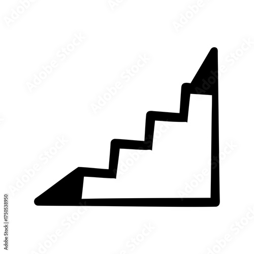 Stylized staircase illustration with a modern, minimalist design on a white background