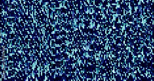 Blue sequins turn up in a random pattern. Front view of gorgeous waving pattern background. 3D rendering.